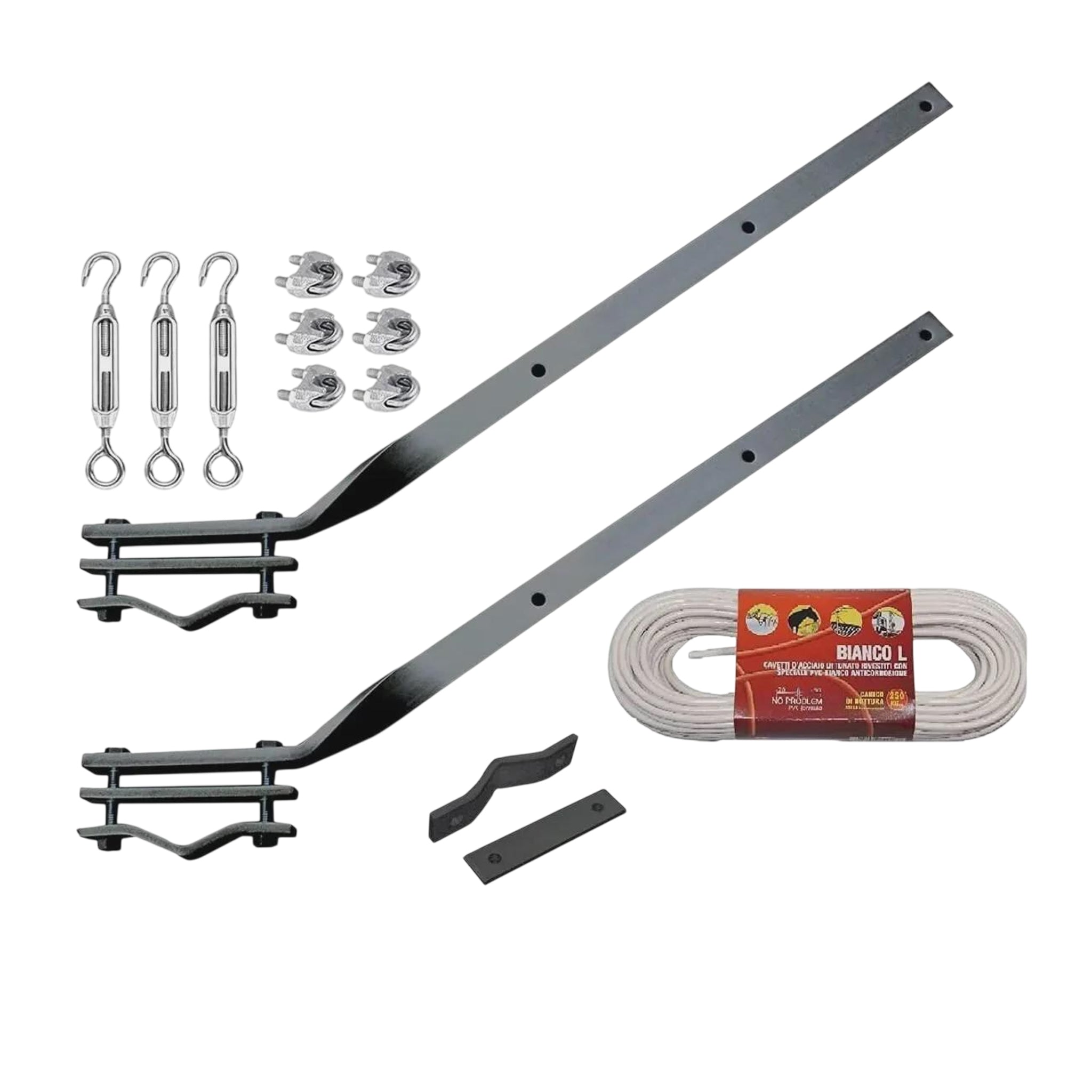 Kit staffe stendibiancheria da balcone – Kit completo + doppia piastra